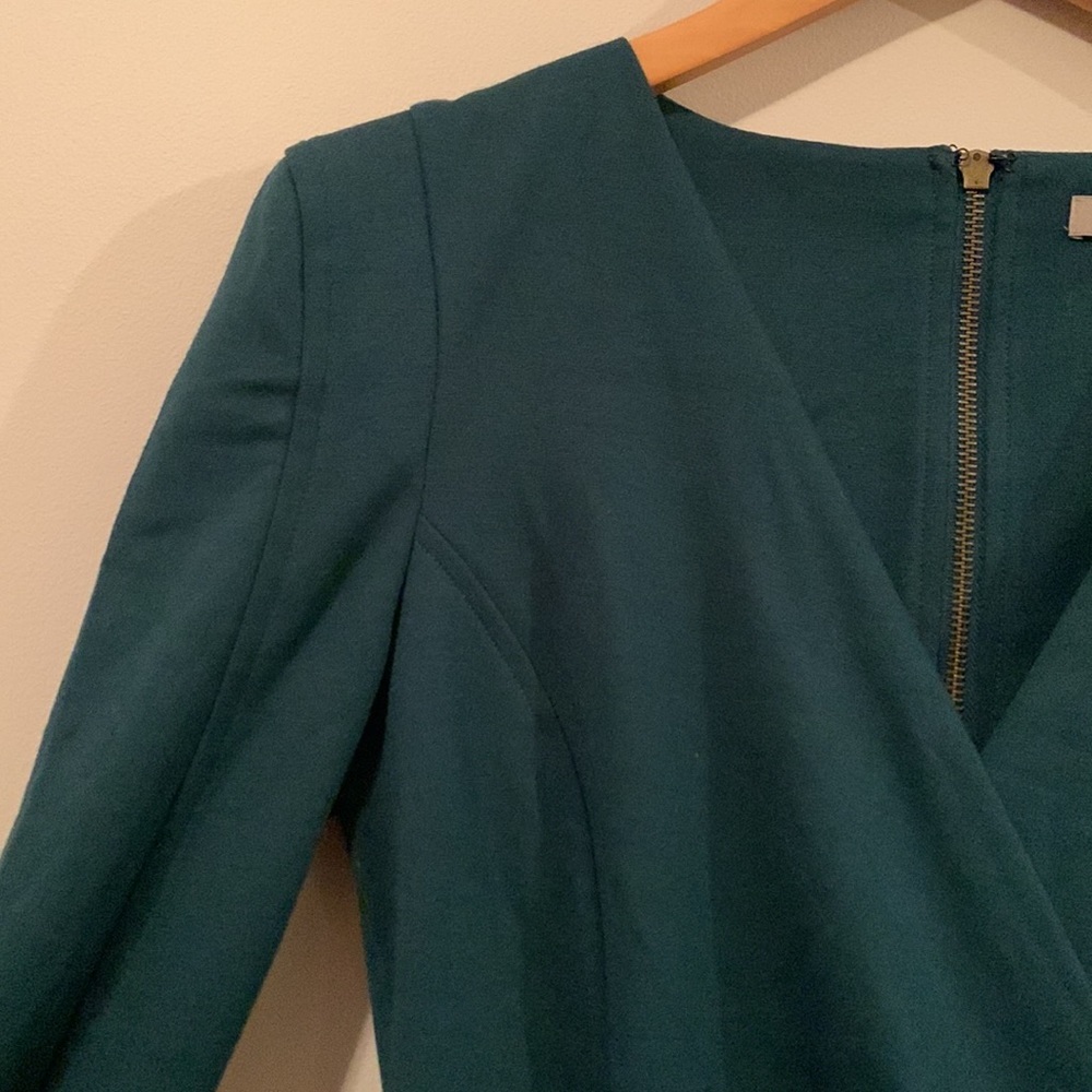 Green Long sleeved mini dress